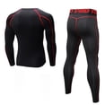 thumbnail image 2 of LANBAOSI Men Workout Set Compression Shirt and Pants Male Top Long Sleeve Sports Tight Base Layer Suit Quick Dry & Moisture-Wicking Size Small, 2 of 5