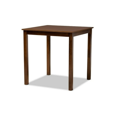 Baxton Studio Lenoir Modern and Contemporary Walnut Brown Finished Wood Counter Height Pub Table