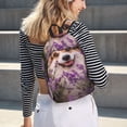 thumbnail image 6 of Yiaed Dog in Lavender Flowers Print Backpack, Premium Laptop Backpack, Travel Backpack for Women, Lightweight Backpacks, Comfortable Back Pack-Small, 6 of 7