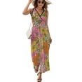 thumbnail image 2 of Retro 70s Hippie Flower Sleeveless Dress Summer Women Clothes Dress for Pregnant Women Dresses, 2 of 9