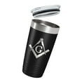 thumbnail image 3 of Freemason Tumbler Symbol Travel Mug Gift Insulated Laser Engraved Coffee Cup Compass Square 20 oz Black, 3 of 5