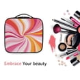 thumbnail image 6 of FORMRS Travel Makeup Bag Large Capacity Train Case Cosmetic Organizer with Adjustable Dividers, Swirling Lines, 6 of 8