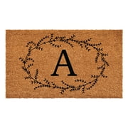 Calloway Mills Rustic Leaf Vine Monogrammed Doormat, 36" x 72" (Letter A)