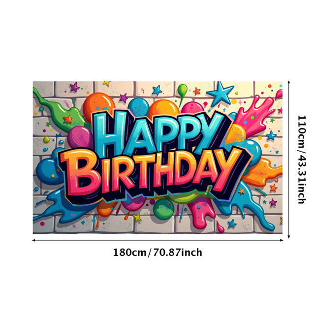Happy Birthday Backdrop Banner Party Supplies Photography Props Decorations Birthday Party Background Decors Celebration Event Scene