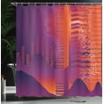 thumbnail image 4 of Ambesonne Music Shower Curtain, Abstract Volumes Bar Motif, 69"Wx75"L, Plum and Burnt Sienna, 4 of 5
