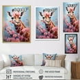 thumbnail image 4 of Designart "Giraffe Portrait: Cute And Floral I" Animals Giraffe Floater Framed Wall Decor, 4 of 5