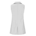 thumbnail image 5 of Homenesgenics Camel Coat for Women Women'S Solid Color Sleeveless Waistcoat with Lapel White M, 5 of 9