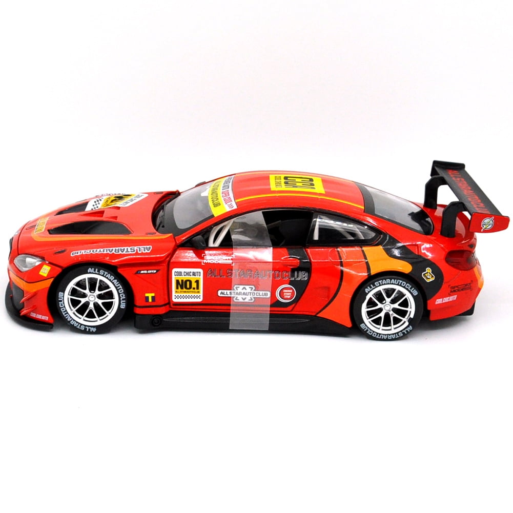 1: 24 Suitable for BMW M6 GT3 Alloy Car Die Casting Model Dynamic Sound and Light Toy Series Collection Gift Children's Birthday Gift