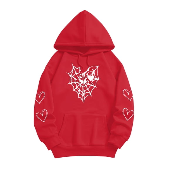 Zip Up Hoodies for Women 2026 Trendy Gothic Zip Up Hooded Sweatshirts Thermal Long Sleeve Hoodie Jackets Teen Junior Fall Clothes,Red,M