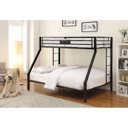 Limbra Sandy Black Twin XL/Queen Bunk Bed - 10" Floor-Bottom Rail Clearance