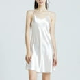 thumbnail image 5 of Jalioing Silky Nightgown for Women V Neck Sleeveless Slip Night Dress Comfy Spaghetti Strap Satin Sleepwear, 5 of 5
