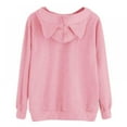 thumbnail image 2 of POINTERTECK Sweatshirts à Capuche pour Femmes Manches Longues Automne Hiver Oreilles de Chat Gris, 2 of 4