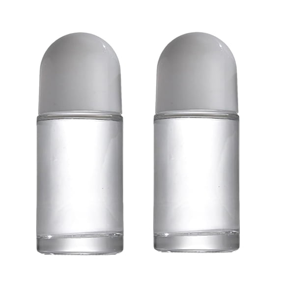 ACDANC 2Pcs White 50ML Glass Empty Roller Bottles with Plastic Roller Ball,Deodorant Roll Containers Leak Proof Massage Ball Bottles with Cap for Essential Oil Perfume Cosmetics