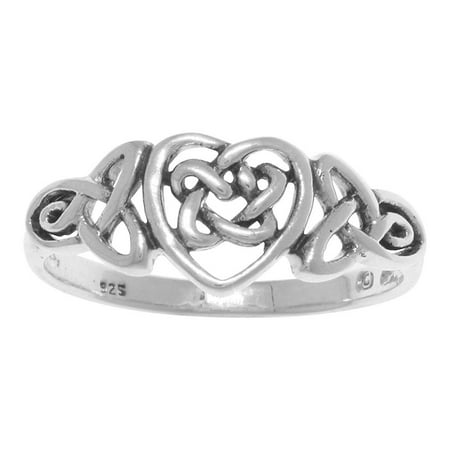 Jewelry Trends Sterling Silver Celtic Trinity Heart Ring Size 6
