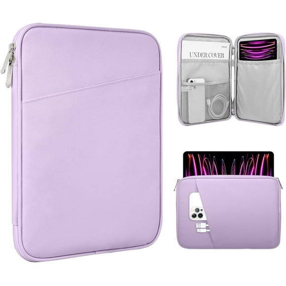 TRAHOO-13 Inch Tablet Sleeve with Pocket for iPad Air 13", iPad Pro 13", iPad Pro 12.9", Galaxy Tab S9+/S9 Plus/S10+/S10 Plus/S9 FE+/S9 FE Plus 12.4", Remarkable Paper Pro 11.8", Purple Lavender