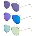 thumbnail image 2 of 3 Pack Metal Rim Aviator Sunglasses for Men for Women, Flat Lens UV400, Full Metal Temple, Blue, Green & Yellow, 2 of 2