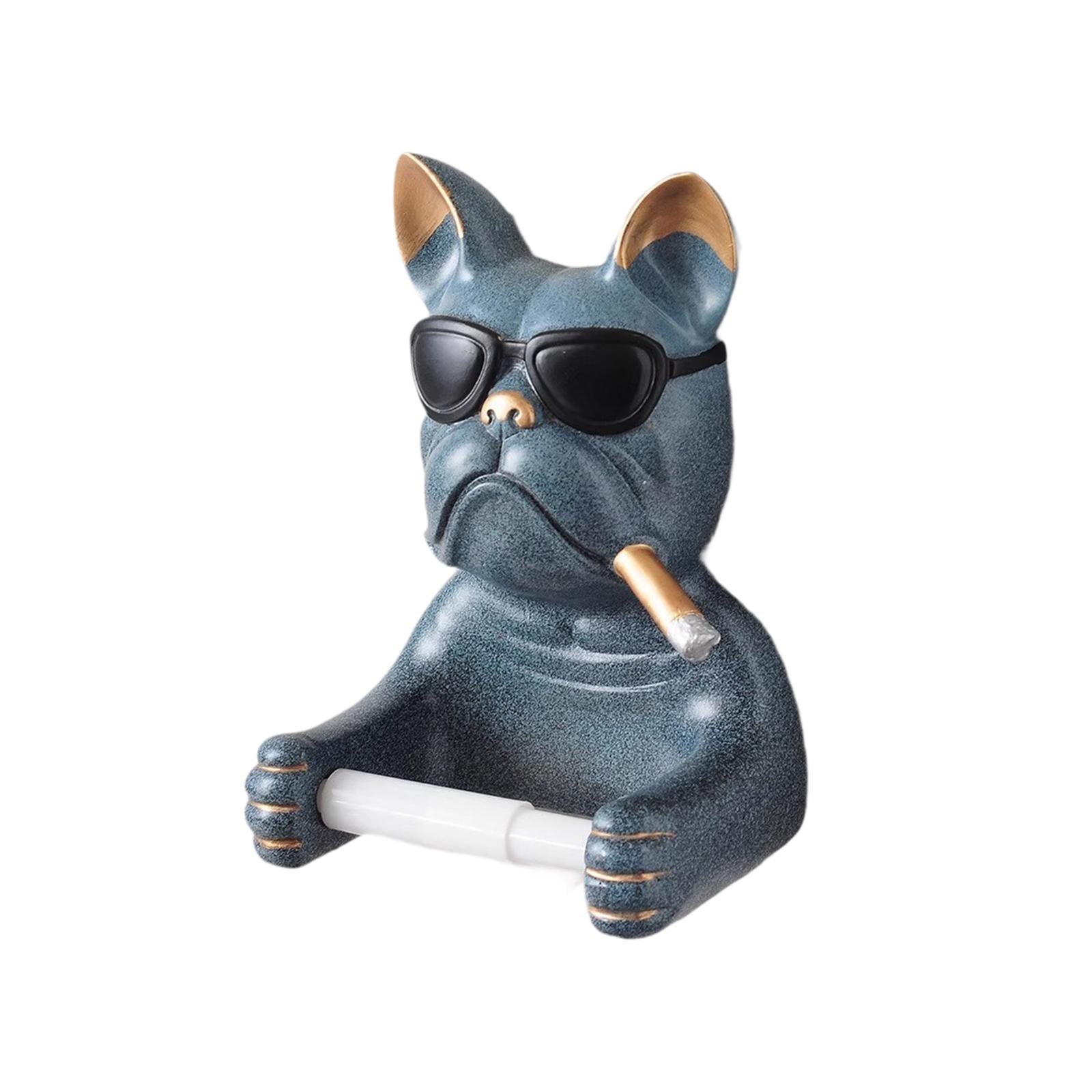 Fiocias Decorative Toilet Paper Holder Tissue Storage Rack Creative Dog Design Vinyl PVC Gray