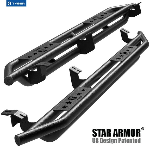 Tyger Auto Star Armor Compatible with 2005-2023 Toyota Tacoma | Double Cab | TG-AM2T20048 | Side Step Rails Nerf Bars Running Boards