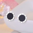 thumbnail image 1 of Pendientes de plata de ley 925 con Número romano para mujer, exquisitos accesorios de joyería para novia, regalo de moda para boda, 1 of 2