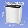 2in1 Portable Washing Machine, Linor 28lbs Capacity Twin Tub Compact
