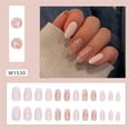 thumbnail image 2 of Fofosbeauty 24pcs Press on False Nails, Medium Almond Fake Acrylic Nails, White Butterfly, 2 of 9