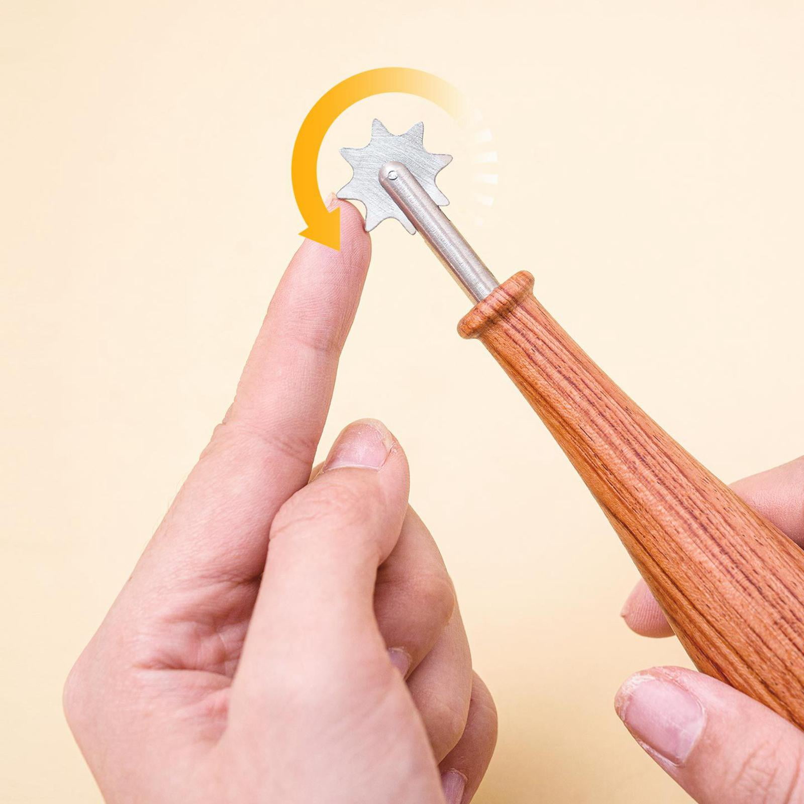 Pottery Roller Tool Detailing Roller Clay Texture Tool Ergonomic Wooden Handle for Craft Enthusiasts