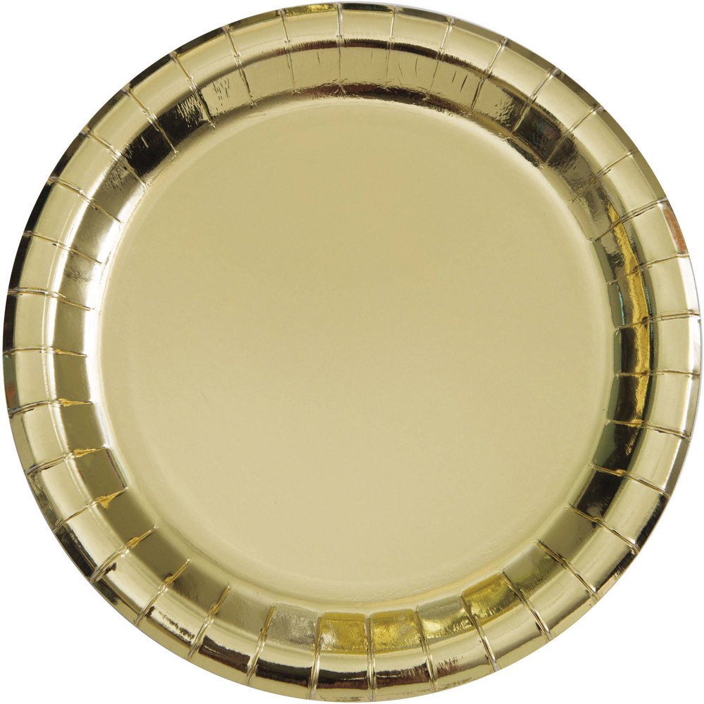Gold Foil Paper Dinner Plates, 9in, 8ct