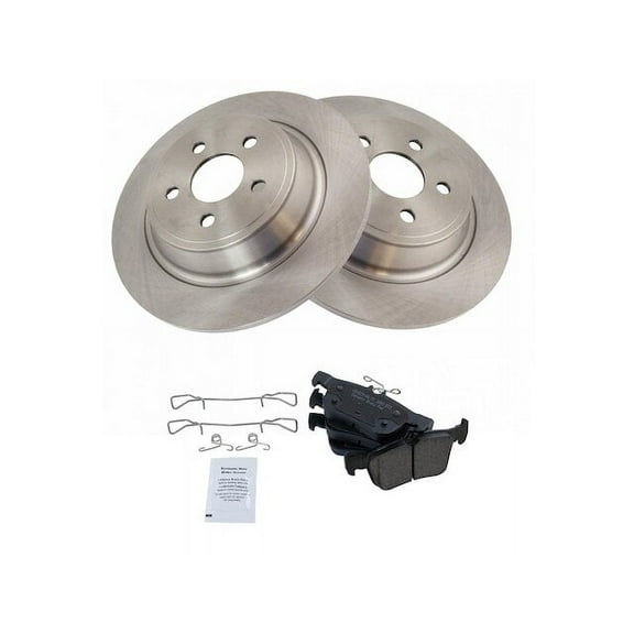 Rear Brake Pad and Rotor Kit - Compatible with 2016 - 2018 Lincoln MKX 2017