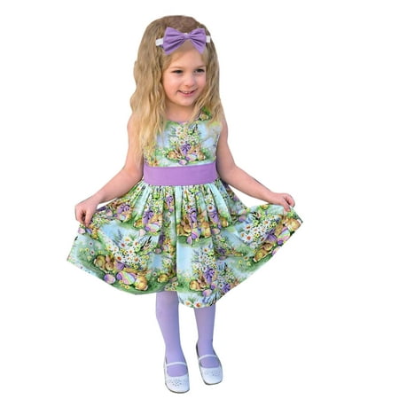

Utoimkio Toddler Baby Girls Easter Sleeveless Dress Bunny Print Tutu Dress Princess Dress Kids Summer Casual Sundress