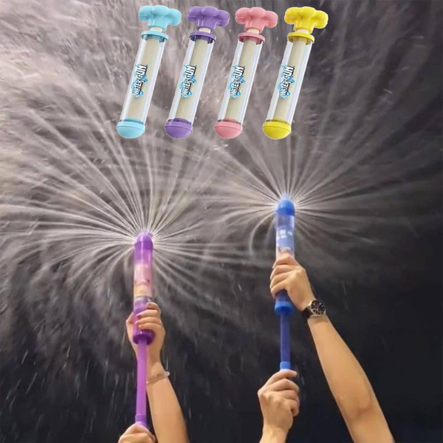4-Pack Fireworks Water Gun, Large Capacity Water Blaster, Fireworks-Style Spray Squirter for Couple Romance, Pool, Beach, Party & Wedding