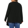 thumbnail image 4 of DARING DIVA Plus Size Open Front Irregular Hem Long Sleeve Cardigan 2X Black, 4 of 6
