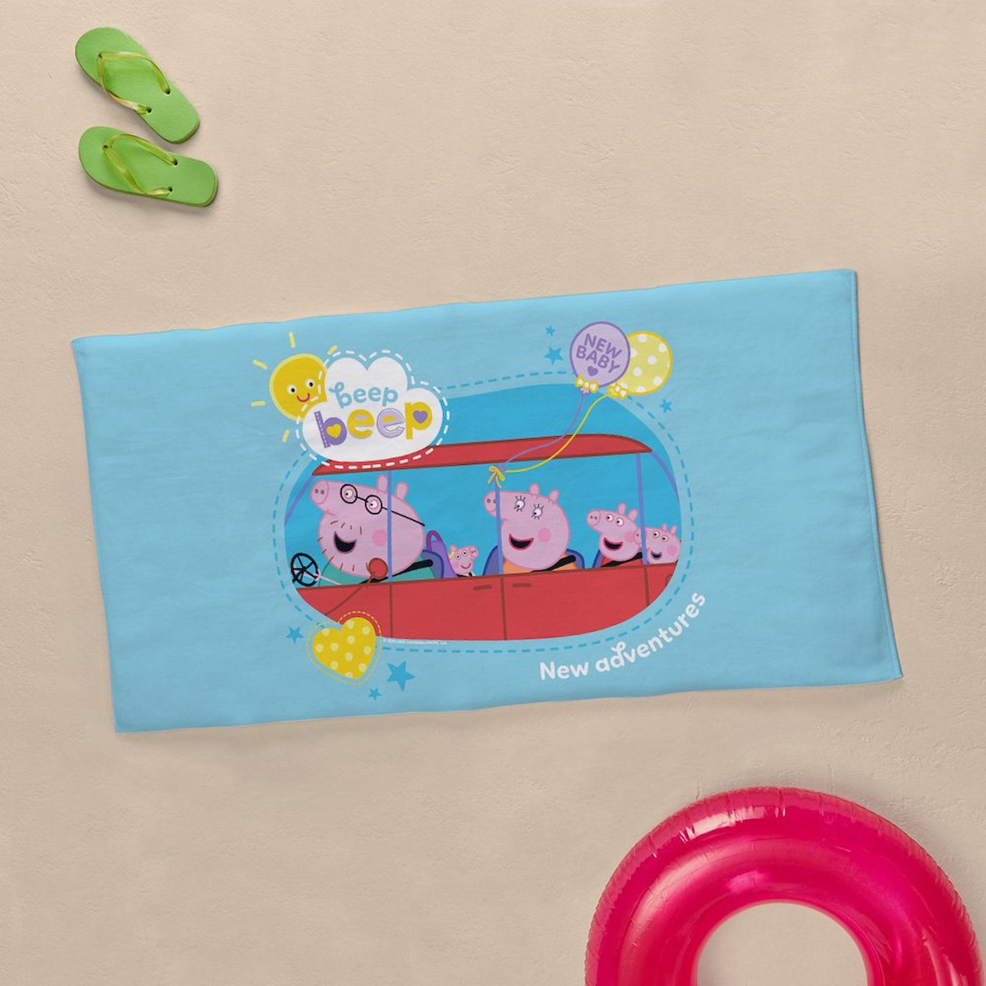 CafePress - Peppa Pig: New Adventures - Large Beach Towel, Soft 30"x60" Towel with Unique Design