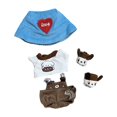 thumbnail image 1 of Ropa de peluche perfke Para muñecas 15 a 17 cm traje de perro sombrero azul, 1 of 9