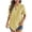 Yellow, variant on JGGSPWM Women's Short Sleeve Button Down Shirt Solid Color Cotton Linen Sleeved Cardigan Collar White L