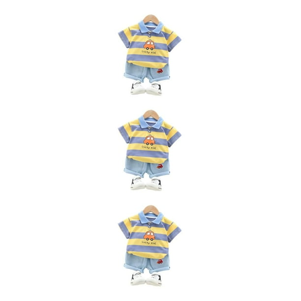 Sonducket Lindo estilo casual niños camisa pantalón conjunto viajar senderismo fiesta niños niñas tops pantalones cortos kit ropa amarillo 80 Type1 NO1