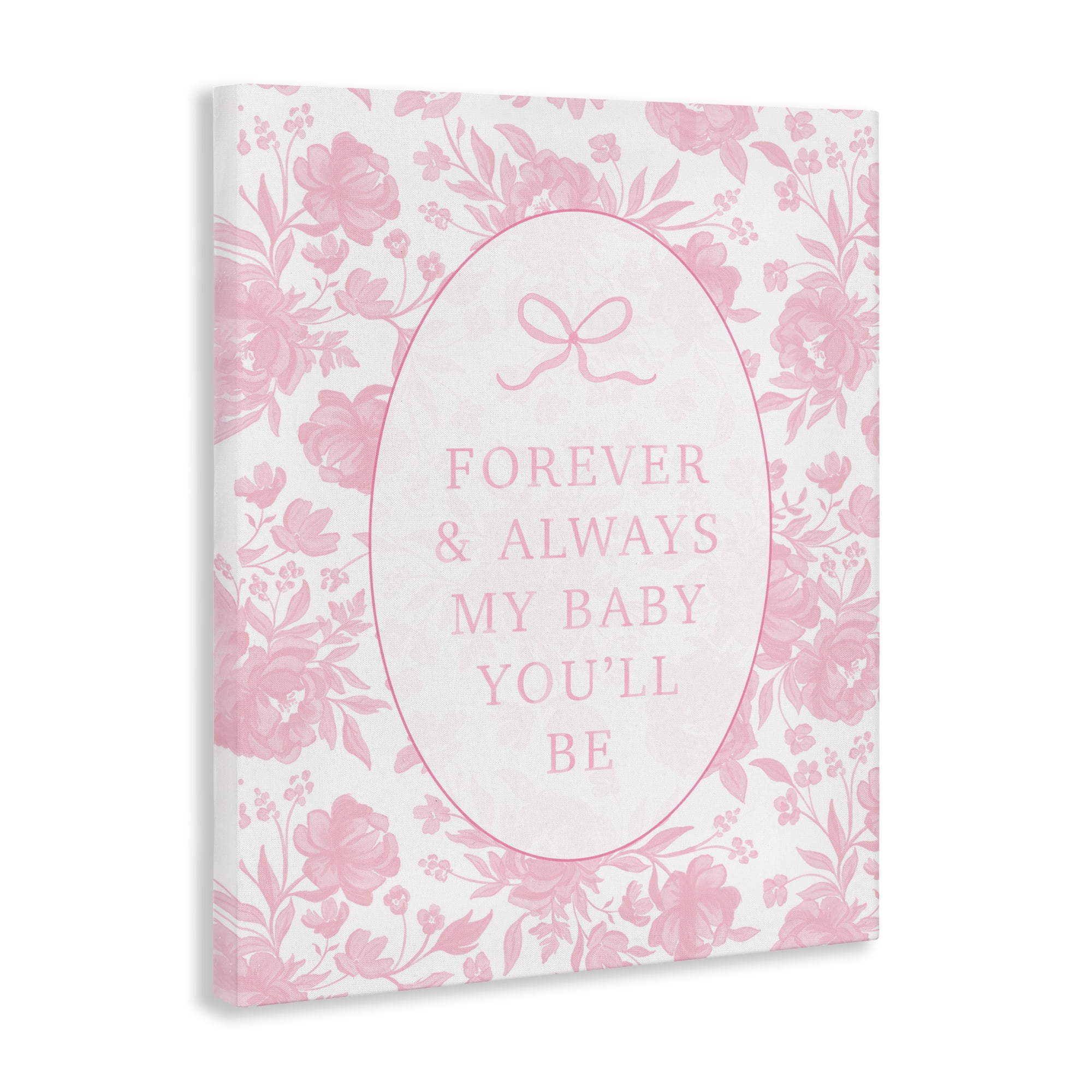 Stupell Industries Forever and Always Pink Florals Canvas Wall Art, design by Cherrywood Lane