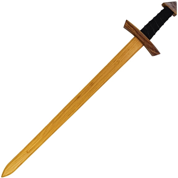 Armory To the Top Beech Wood Practice Sword | 35" Wooden Knight Sword with Leather Wrapped Handle