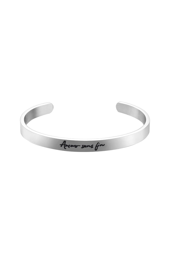 JNB/3020/Inspirational Engraved Stainless Steel Cuff Bracelet Personalized Gift