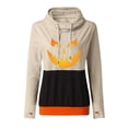 thumbnail image 3 of FASHIONWT Women Halloween Long Sleeve Pile Collar Drawstring Printed Hoody, 3 of 4