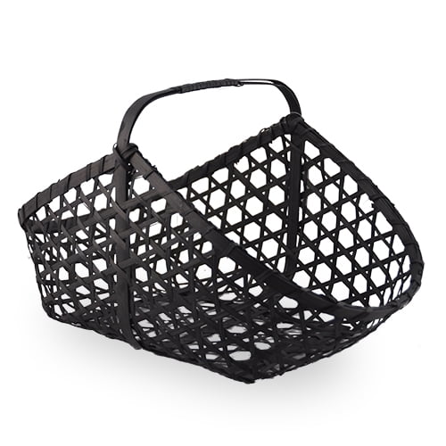 Dark Brown Rect Handle Basket with Round Corners 13in