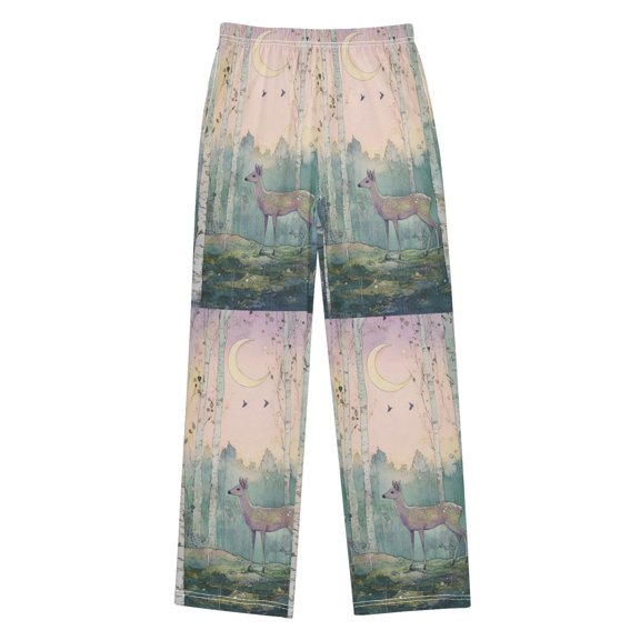 FORMRS Kids Pajama Pants with Pockets Size 6-8Y Boys Lounge Sleep Bottoms, Night Deer