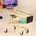 thumbnail image 2 of 1 cesta de almacenaje mini dorada con forma de carrito para el hogar y la oficina, 2 of 7