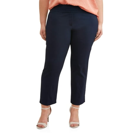 Women's Plus Size Stretch Woven Ankle Pant