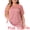 Pink, variant on Unique Bargains Women's Plus Size Short Sleeves Polka Dots Lace Panel Top 2X White
