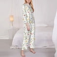 thumbnail image 3 of Balery Watercolor Floral A Conjunto de Pijama con Estampado para Mujer, Conjunto de Dos Piezas con Manga Larga, Ropa de Dormir Suave con Bolsillos, Pijamas Cómodos-Small, 3 of 7