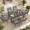 7pcsTextilene-Gray, variant on Seizeen 7 Pieces Patio Dining Set, Outdoor Patio Furniture Set, Plastic-wood Table Top with Steel Frame, Dining Set w/Gray Textilene Chairs for Backyard, Garden and Poolside