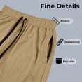 thumbnail image 2 of Eltusu Men's Athletic Pants Open Leg, Running Straight Legs Drawstring Elastic Waistband Workout Pants Khaki Size 2XL, 2 of 8