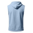 thumbnail image 5 of Havenx Hooded Tank Tops for Men Sleeveless Drawstring Hoodies with Pockets Solid Color Shirt Sports Training Bodybuilding Athletic Muscle Gym Activewear,Light Blue S, 5 of 5