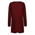 thumbnail image 4 of Knosfe Wine Cute Cardigan Women Casual Long Sleeve Cardigan Sweaters for Women Lightweight Long Fall Open Front Cardigans for Women Trendy with Pockets XL, 4 of 5
