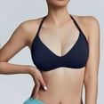 thumbnail image 2 of Sujetador deportivo sin espalda con tirantes para mujer - Copas acolchadas extraíbles, nailon-spandex - Sujetador de yoga y gimnasio con fruncido delantero - Tallas XS-XL, 2 of 5